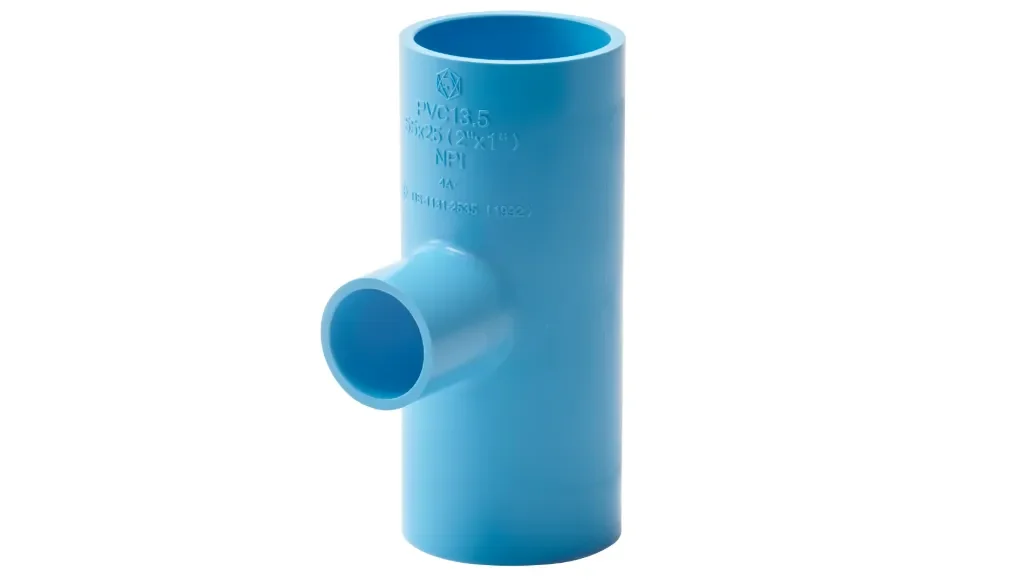 ข้อต่อสามทาง-หนา ฟ้า PVC