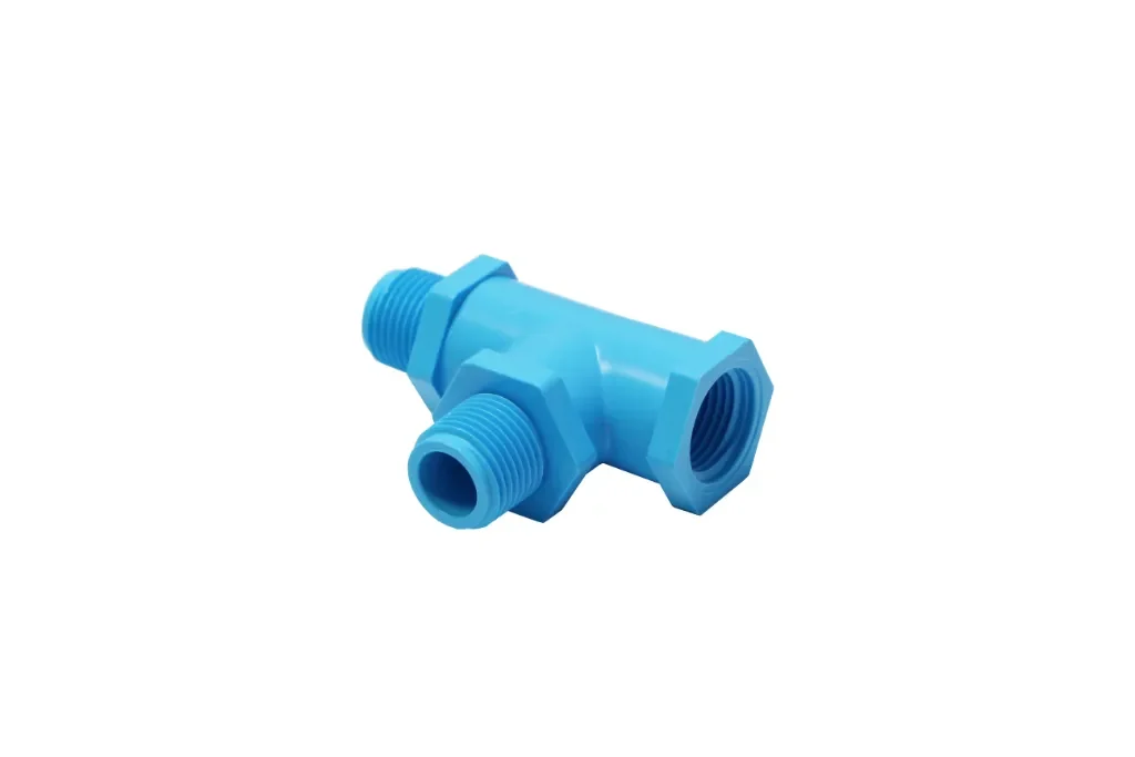 ข้อต่อสามทางเกลียวผ.ผ.ม.-หนา ฟ้า PVC