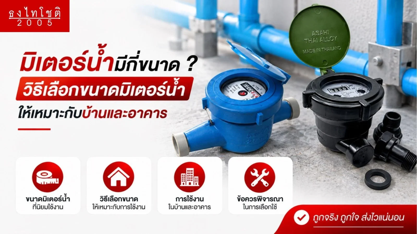 ขนาดของมิเตอร์น้ำและการเลือกใช้งาน